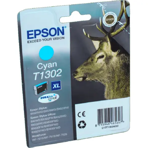 Tusz Epson T1302   do Stylus   BX-525WD/535WD, SX620FW | 10,1ml | cyan